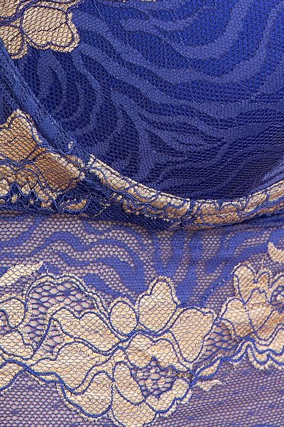 Royal Blue Padded Full Cup Bra Set | royal blue padded bra | full size bra | bridal lingerie