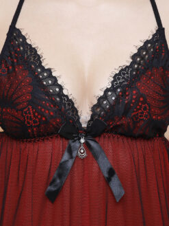 FashionRack Red & Black Solid Baby Doll - Image 4