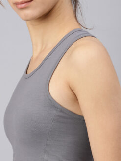 Alternative view of HRX by Hrithik Roshan Grey Solid Non-Wired Lightly Padded Sports Bra