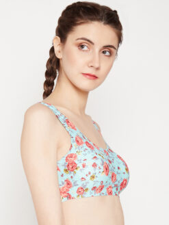 Alternative view of Golden Girl Green Printed Non-Wired Lightly Padded Bralette Bra
