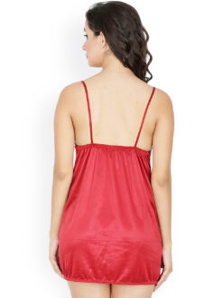 Klamotten Maroon Satin Baby-Doll Nightdress - Image 5