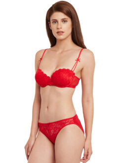 Alternative view of SECRETT CURVES Red Lace Lingerie Set