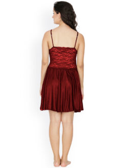 Klamotten Maroon Patterned Nightdress Set - Image 6