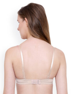 Friskers Beige Solid Underwired Heavily Padded Push-Up Bra - Image 4