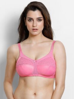 Pink Soft Bra Lace Non Padded Bra, Lace Bra, Non-Padded Bra, Non-Wired Bra, Everyday Bra, Comfortable Bra, Pink Bra, Women's Bras, Nightwear Bra, Soft Bra, Breathable Bra, Zivame Bra