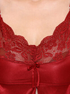 Klamotten Maroon Solid Baby Doll - Image 4