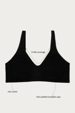 Cotton Wirefree Non Padded Bra- Black - Image 7