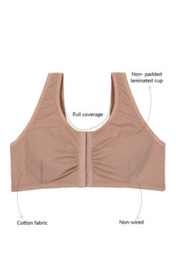 Cotton Wirefree Darted Cup Front Open Bra- Skin - Image 5