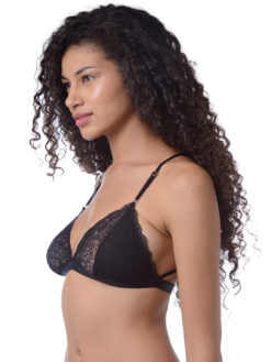 Alternative view of Da Intimo Black Solid Non-Wired Non Padded Bralette Bra