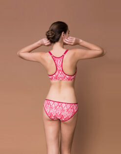 COTTON FRESH IKAT PRINT PADDED UNDERWIRED RACERBACK BRA WITH HIPSTER BRIEF - Image 3