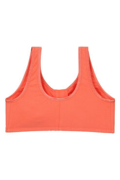 Cotton Wirefree Darted Cup Front Open Bra- Coral - Image 4