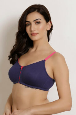 Alternative view of Rosaline Double Layered Wirefree Bra- Blue