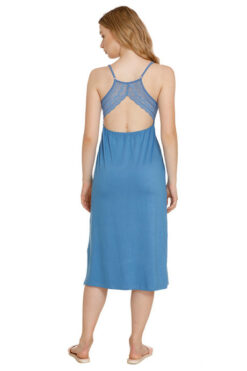 Zivame Tuscan Romance Mid Length Nighty - Blue - Image 4