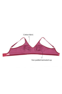 Cotton Wirefree Non Padded Bra- Magenta - Image 6
