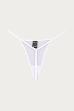 Zivame Lace N Mesh Babydoll With Thong- White - Image 7
