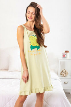Zivame Love Bugs Sleep Dress- Green - Image 3