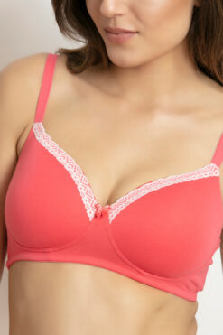 Padded Wirefree Bra- Coral - Image 4
