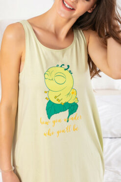 Zivame Love Bugs Sleep Dress- Green - Image 4