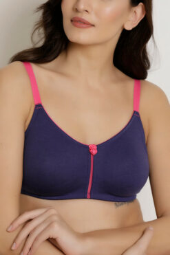 Rosaline Double Layered Wirefree Bra- Blue - Image 5