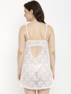 Heart 2 Heart White Self Design Baby Doll - Image 5