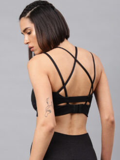 HRX by Hrithik Roshan Black Solid Lightly Padded RAPID DRY Sports Bra - Image 5