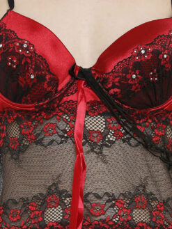 Heart 2 Heart Black & Red Self Design Baby Doll - Image 4