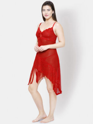 Alternative view of FashionRack Red Solid Baby Doll