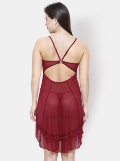 FashionRack Maroon Solid Baby Doll - Image 5