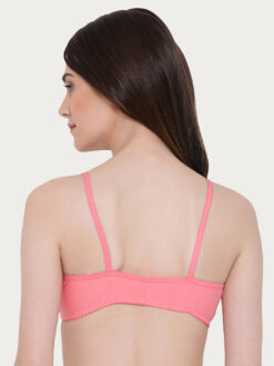 Clovia Pink Solid Non-Wired Non Padded Plunge Bra - Image 4