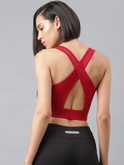 HRX by Hrithik Roshan Red Solid Non-Wired Lightly Padded Sports Bra - Image 5