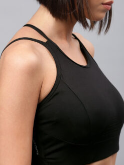 HRX by Hrithik Roshan Black Solid Lightly Padded RAPID DRY Sports Bra - Image 4