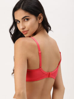 DressBerry Coral Pink Solid Non-Wired Non Padded Everyday Bra - Image 4