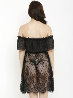 Heart 2 Heart Black Net Nighty Dress For Girl - Image 4