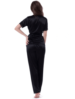 Alternative view of Three Piece Satin Pajama Set