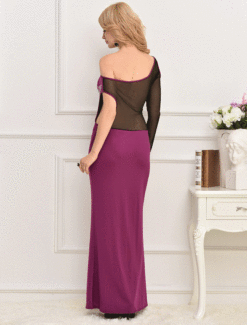 Deluxe Purple One-shoulder Long Dress - Image 4