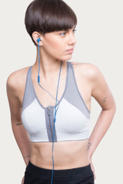 Alternative view of HIGH IMPACT FRONT OPEN SPORTS BRA – GREY