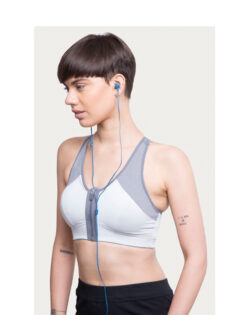 HIGH IMPACT FRONT OPEN SPORTS BRA – GREY - Image 3