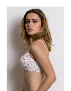 Alternative view of LIGHTLY PADDED WIREFREE T-SHIRT BRA -WHITE & PRINT