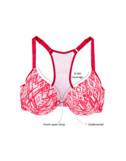 COTTON FRESH IKAT PRINT PADDED UNDERWIRED RACERBACK BRA WITH HIPSTER BRIEF - Image 4