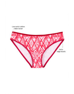 COTTON FRESH IKAT PRINT PADDED UNDERWIRED RACERBACK BRA WITH HIPSTER BRIEF - Image 8