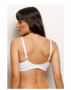 COTTON DOUBLE LAYERED WIRE-FREE BRA- WHITE - Image 5