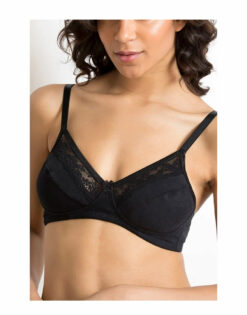 COTTON WIRE FREE CUT N SEW BRA- BLACK - Image 4