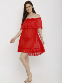 Alternative view of Heart 2 Heart Red Self Design Baby Doll Red