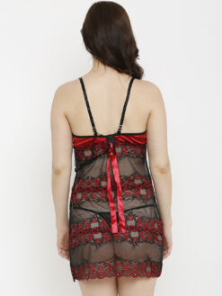 Heart 2 Heart Black & Red Self Design Baby Doll - Image 5