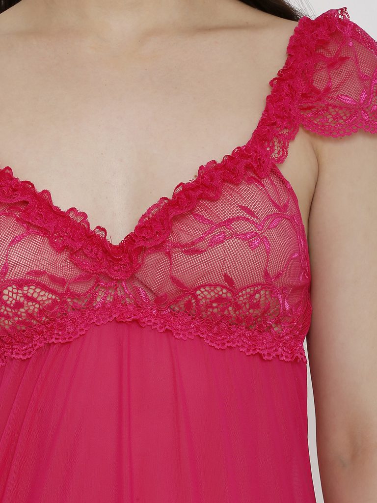 romantic nighty dress for bridal | baby pink nighty | lace nighty dress