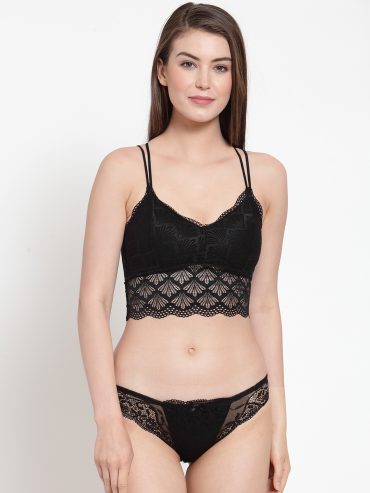 PrettyCat Black Lingerie Set