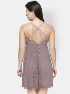 FashionRack Grey Self Design Baby Doll - Image 3