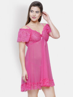 FashionRack Pink Solid Baby Doll