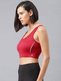HRX by Hrithik Roshan Red Solid Non-Wired Lightly Padded Sports Bra - Image 3