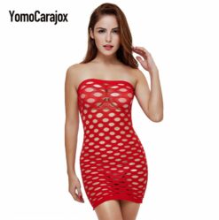 Fishnet Crotch Mini Dress Body Stocking